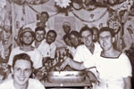 Mess 35, Christmas 1957. Eric Bearman in on the far right.