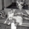 Bill with his daughter Julie at their home at Johor Bahru, Malaysia in 1964. Photo kindly supplied by Bill Hartland