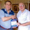 Bill Hartland with Jack Harker on April 6, 2006. Jack was the author of the book "HMNZS Gambia" which was published in 1989. Photo kindly supplied by Bill Hartland.