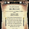 HMS Fiji Internet Association scroll for Bill Hartland