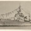 HMS Gambia dressed for Trafalgar Day (October 21), 1947