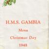 1947 Christmas menu