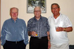 Alan Clements, John "Jan" Birch, and Bill Hartland in Glenelg (near Adelaide, Australia) in 2009 at the Royal Marines Band Reunion. Alan served on HMS Gambia's 1950 to 1952 commission and helped Bill with the original website pages. Jan lives at Whyalla Jenkins. Picture from Bill Hartland