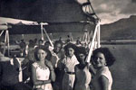 Visitors to the ship during the ship's Open Day, Port Victoria, Mauritius in 1955/56. Image from Keith Butler