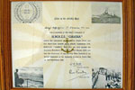John Cameron's Japanese Surrender Certificate. Photo kindly supplied by his son.