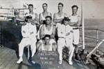 John Cameron (arrowed) on HMS Valiant in 1936 after winning the 1st Battle Squadron's Regatta Racing Gig race. Photo kindly supplied by his son.