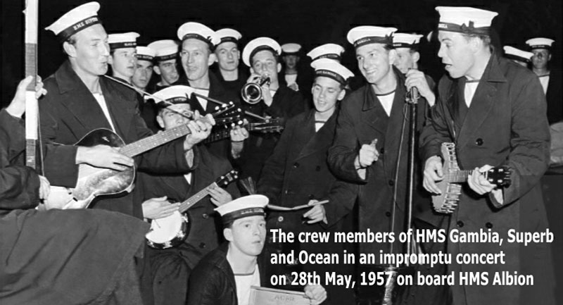 Impromptu concert on HMS Albion