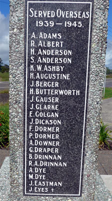 Kaukapakapa WWII Memorial Cenotaph