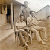 Davie Bell, Tam Sutherland, and Taff Jacques at Diyatalawa Rest Camp Ceylon. Photo from Anne Irvine.