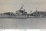 A postcard of HMS Gambia. Photo from Anne Irvine.