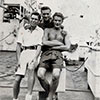 Bill 'Tomo' Thomas, 'Taff' Jacques and Eddie Gouarne. Bill Thomas is this website author's father. Photo from Anne Irvine.