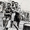 'Taff' Jacques, Bill 'Tomo' Thomas and Eddie Gouarne. Bill Thomas is this website author's father. Photo from Anne Irvine.