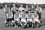 HMS Gambia's soccer team in Trincomalee, Ceylon, 1955. Photo kindly submitted by Janet Kirkham, niece of sick berth attendant Ken Griffin