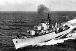 HMS Duchess, a Daring class destroyer on January 19, 1953. She was launched in 1951, transferred to the Royal Australian Navy in 1964, and broken up in 1980. Imperial War Museum HU 129813