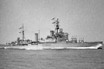 HMS Gambia in the Mediterranean in the mid 1950's.