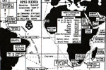 Map of HMS Kenya's 1955/57 commission. Kindly submitted by Royal Marines Musician Dave Simmonds