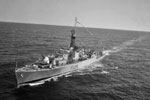 HMS Loch Killisport, a Loch class frigate. January 1959, at sea on her return voyage from serving on the Arabian Sea and Persian Gulf station. Imperial War Museums A 34138