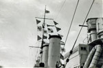 HMS london flying the Cock of the Fleet, 1930.