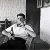 David Judge enjoying a 'quiet whet,' Aden, October 1957. Photo from Christine Deane