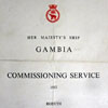 HMS Gambia's commissioning service cover. Photo from Christine Deane