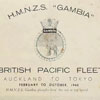 Souvenir of HMNZS Gambian with the British Pacific Fleet, February to October, 1945