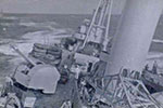 HMNZS Gambia at sea around 1945.