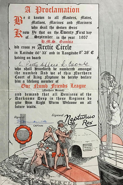 William Casbolt's and Leonard Coombe's Arctic Circle Certificates