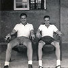 'Jimmy and I' John Aire is on the left. Diyatalawa Rest Camp, Ceylon (Sri Lanka), September, 1955. Image from Amanda Dalton, John Aire's daughter