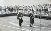 Crossing the Line ceremony on HMS Warrior, 1954. Photo from Aaron Dixey, whose grandfather, Roy Dixey served on HMS Warrior