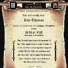 HMS Fiji Internet Association scroll for Ray Thomas
