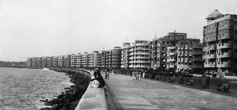 Marine Drive, Bombay (now Mumbai), India in 1946
