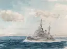 HMS Gambia. A watercolour by Ship's Writer John Pedler
