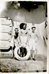 William Baker, on right, with two other, unknown, crewman