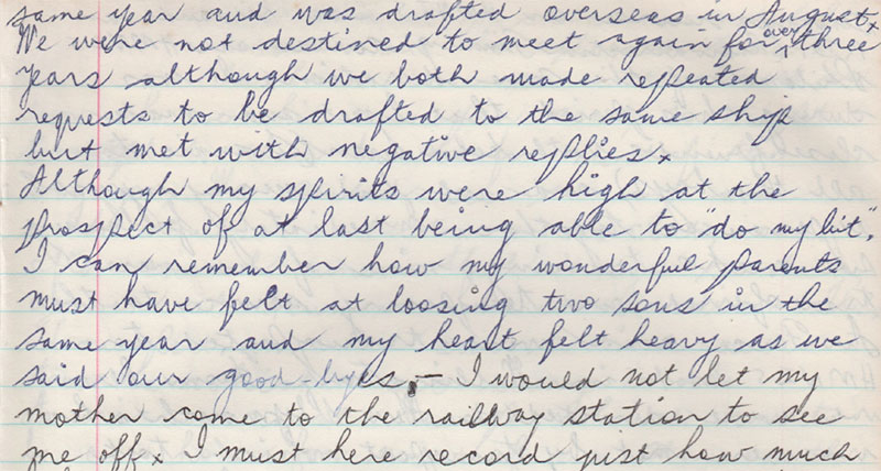 A page from Eric Steele's memoir