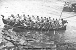HMNZS Gambia whaler race in the Philippines, March 1945. Photo kindly supplied by Peter Bennett.