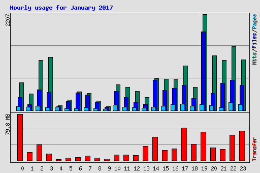 Hourly usage for January 2017