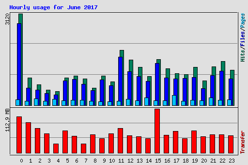 Hourly usage for June 2017