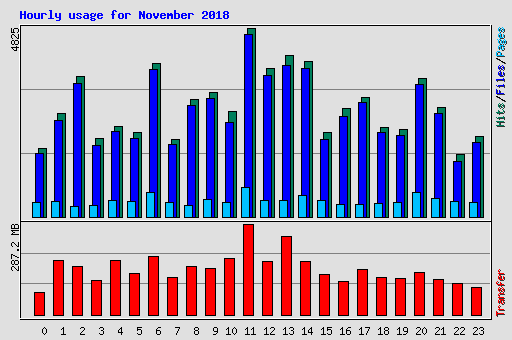 Hourly usage for November 2018