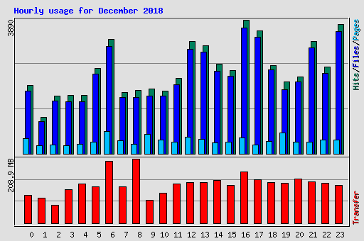 Hourly usage for December 2018