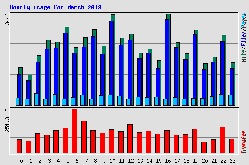 Hourly usage for March 2019