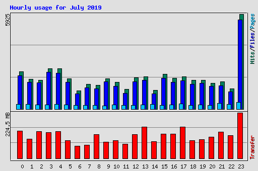 Hourly usage for July 2019