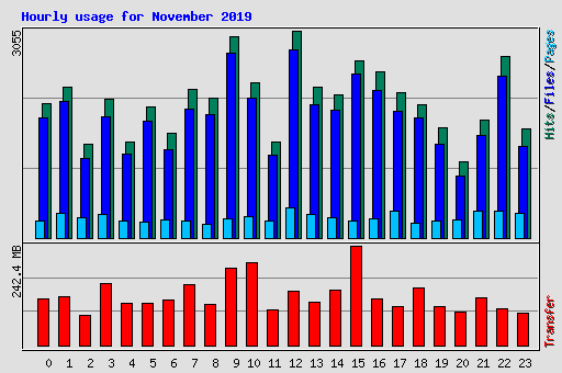 Hourly usage for November 2019