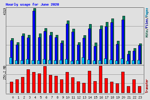 Hourly usage for June 2020