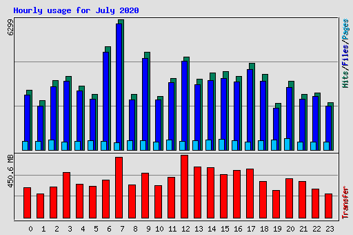 Hourly usage for July 2020