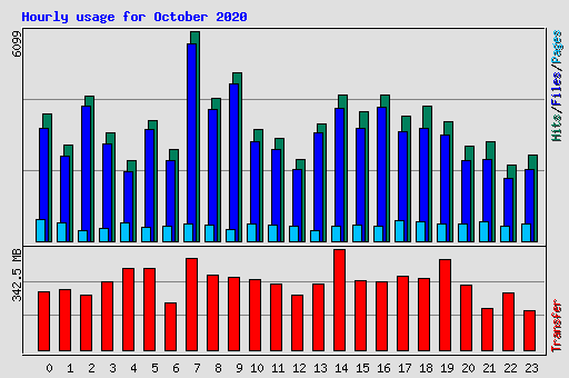 Hourly usage for October 2020