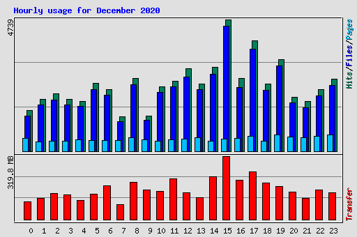 Hourly usage for December 2020