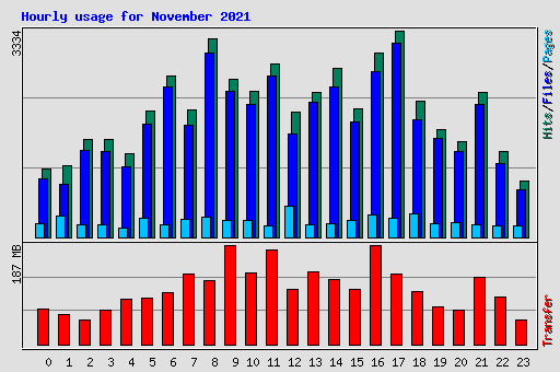 Hourly usage for November 2021