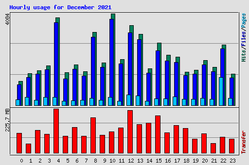 Hourly usage for December 2021