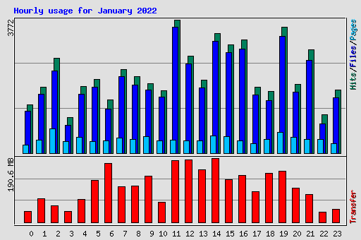 Hourly usage for January 2022