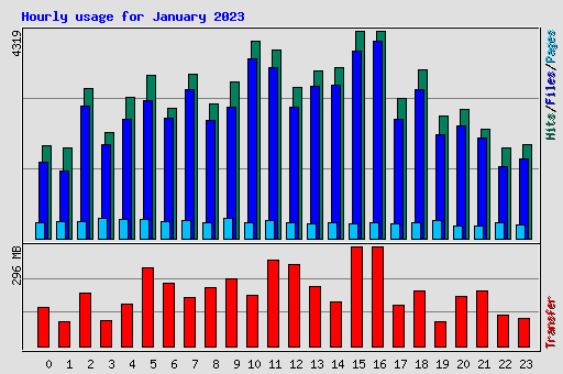 Hourly usage for January 2023